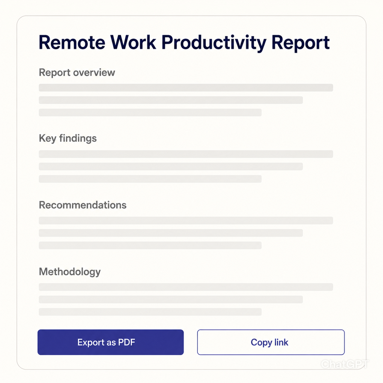 Lumen export interface showing a completed research brief